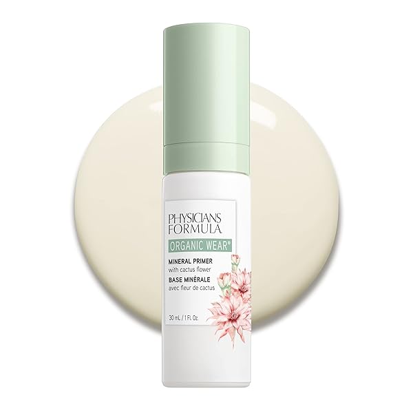 ORGANIC PRIMER MAKEUP BY PHYSICIANS FORMULA ORGANIC WEAR ALL NATURAL MINERAL PRIME, MOISTURIZES, PROTECTS, PREPS SKIN, DERMATOLOGIST TESTED