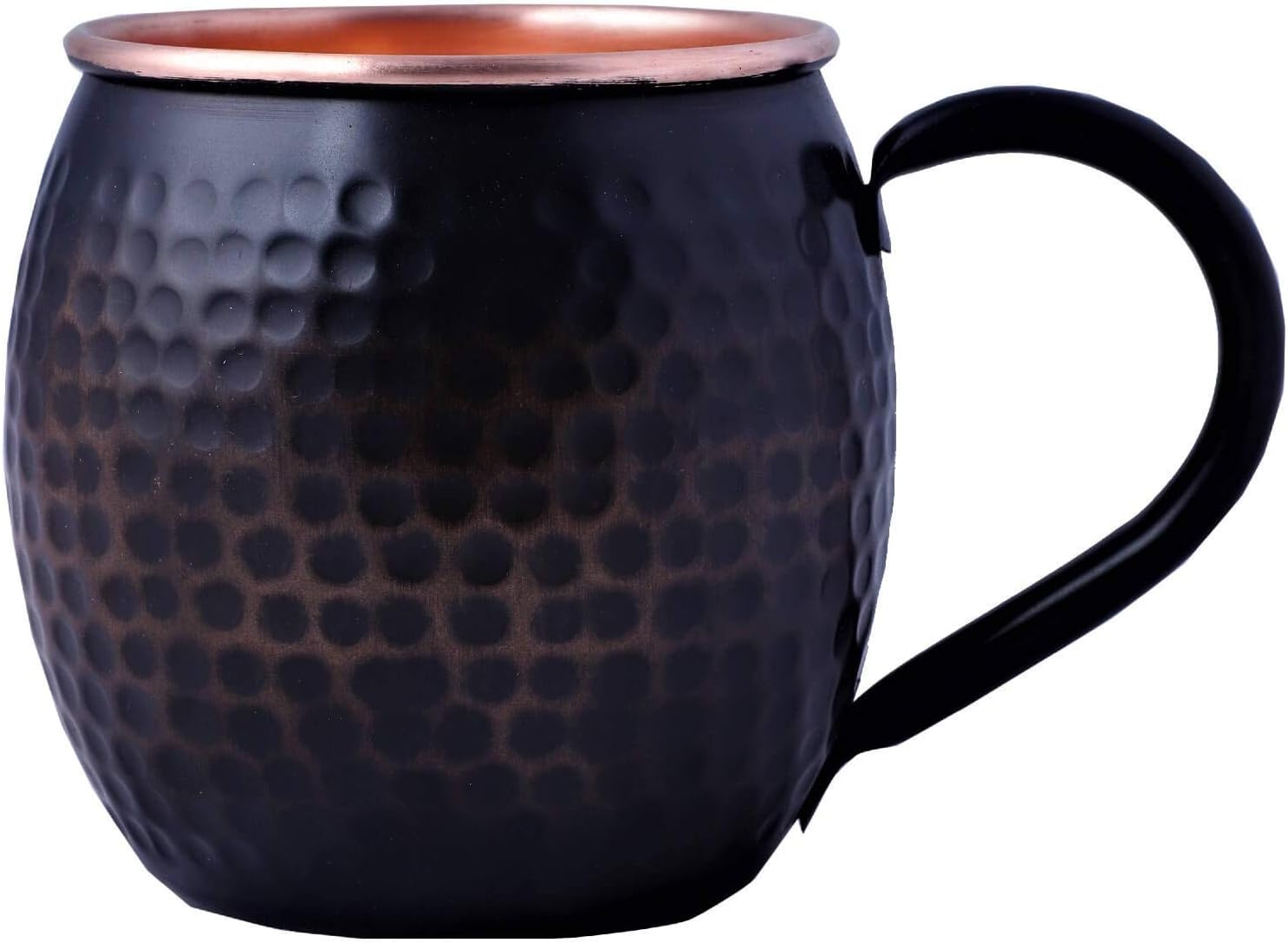 Staglife 16 Oz Antqiue Matte Moscow Mule Copper Cups and Mugs, Moscow Mule Mug with Rose Gold Copper Rims, Set of 2