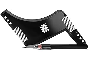 K-Brands Beard & Mustache Comb with Shaping Guide - Men’s Beard Styling Tool for Lineup, Trimming & Edge Shaping, Multi-Funct