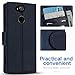 IDOOLS Leather Wallet Phone Case for Sony Xperia XA2 Ultra, Folding Flip Cases Protective Cover Strong Magnetic Closure Protector with Card Slots Kickstand (Blue, 6.0”)