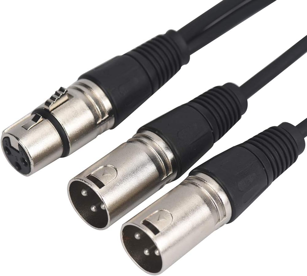 XLR Splitter Cable, XLR Female to Dual XLR Male Y Splitter