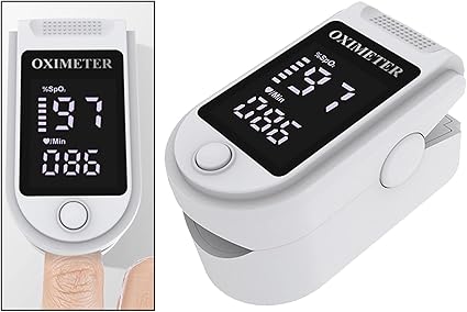 LED Display Pulse Oximeter Fingertip Oxygen Saturation Monitor SpO2 Levels Meter - White