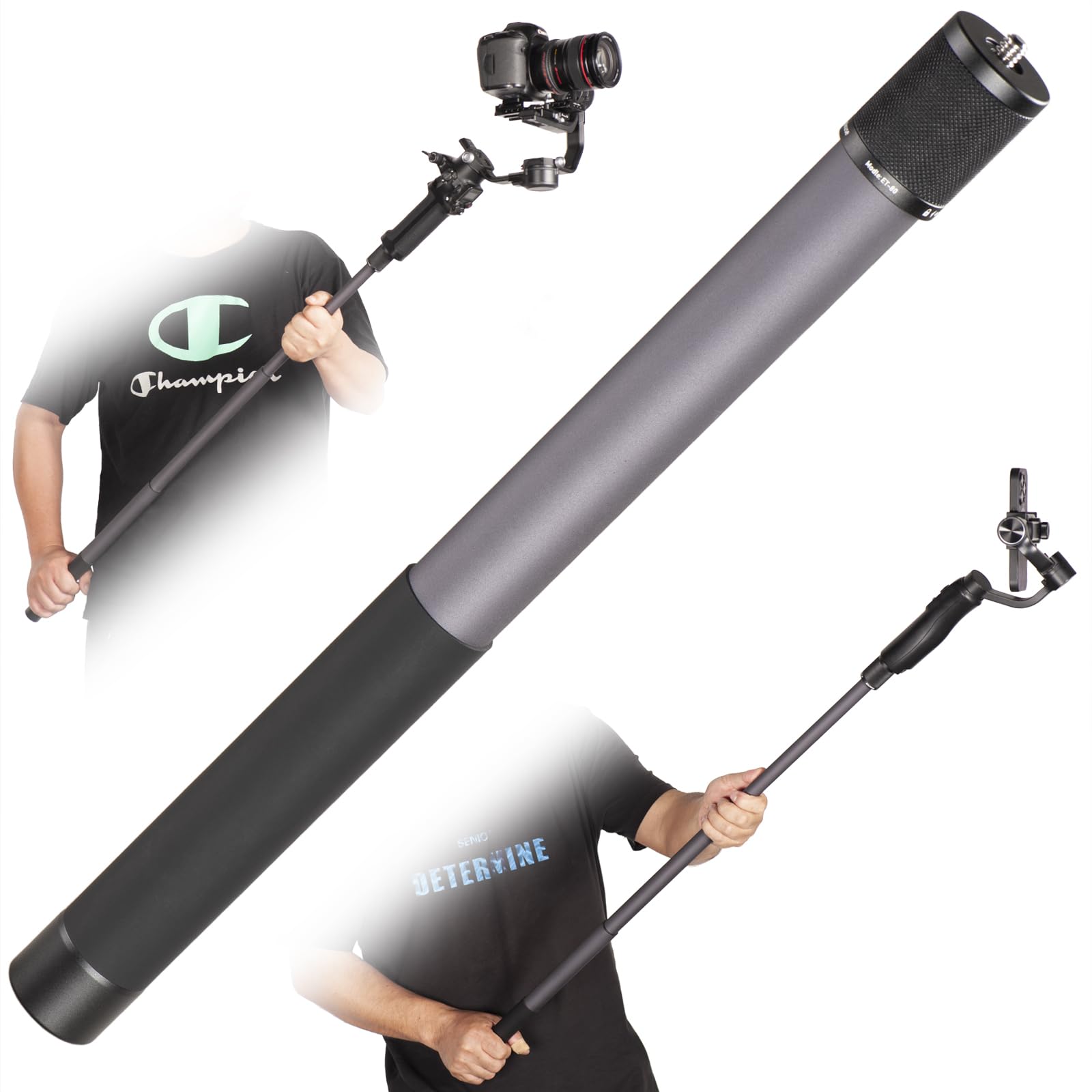 Photo 1 of Gimbal Extension Pole,Lightweight and Strong 3 Section Camera Extension Pole Universal Compatible with Digtital Camera iPhone Smartphone Gimbal Stabilizer Camera Pole