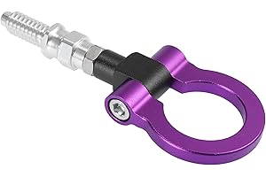 X AUTOHAUX Purple Aluminum Alloy Front Bumper Trailer Ring Eye Towing Tow Hook Screw for BMW 325i 328i 335i 550i 125i 120i 33