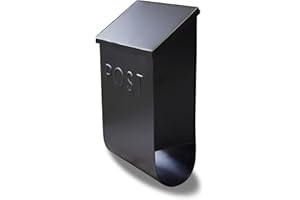 NACH Mailboxes for Outside Wall Mount, 9.5 x 4.72 x 14.96 inch, Black Mailbox for Door, Waterproof Mailbox Wall Mount - The T