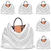 Ersmak 6 Pack Dust Bags for Handbags - Ivory White Silk Dust Cover Bag for Purses Shoes - Satin Drawstring Dustproof Bags for Travel Storage - 19.7 x 15.7 In