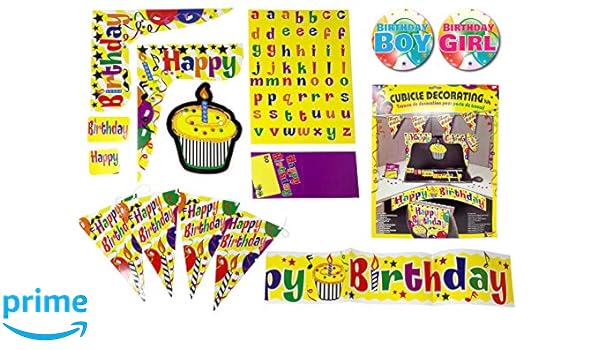 Amazon Com Office Birthday Party Cubicle Desk Decorations Kit