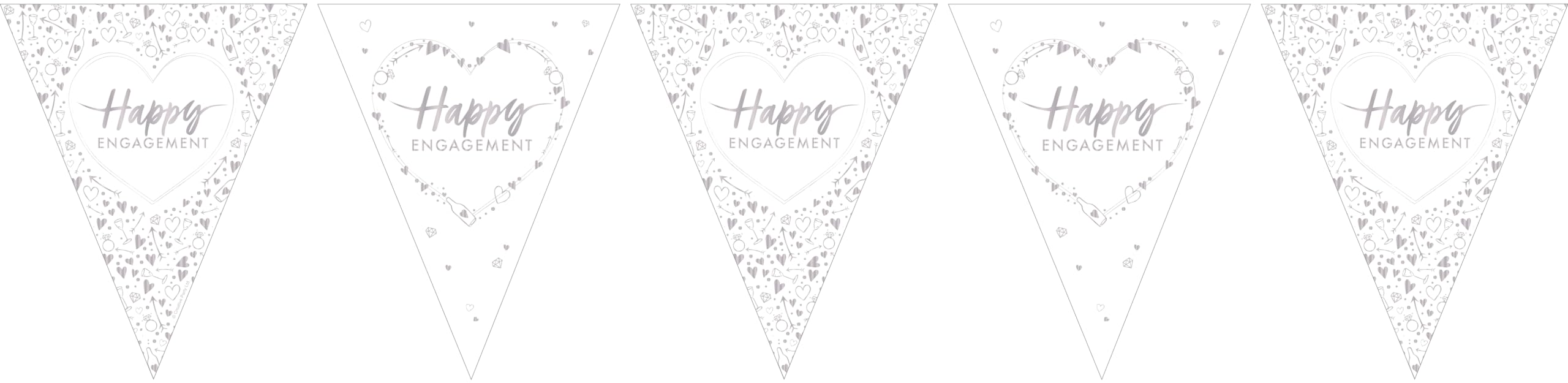Happy Engagement Paper Flag Bunting Foil Stamped — image 1