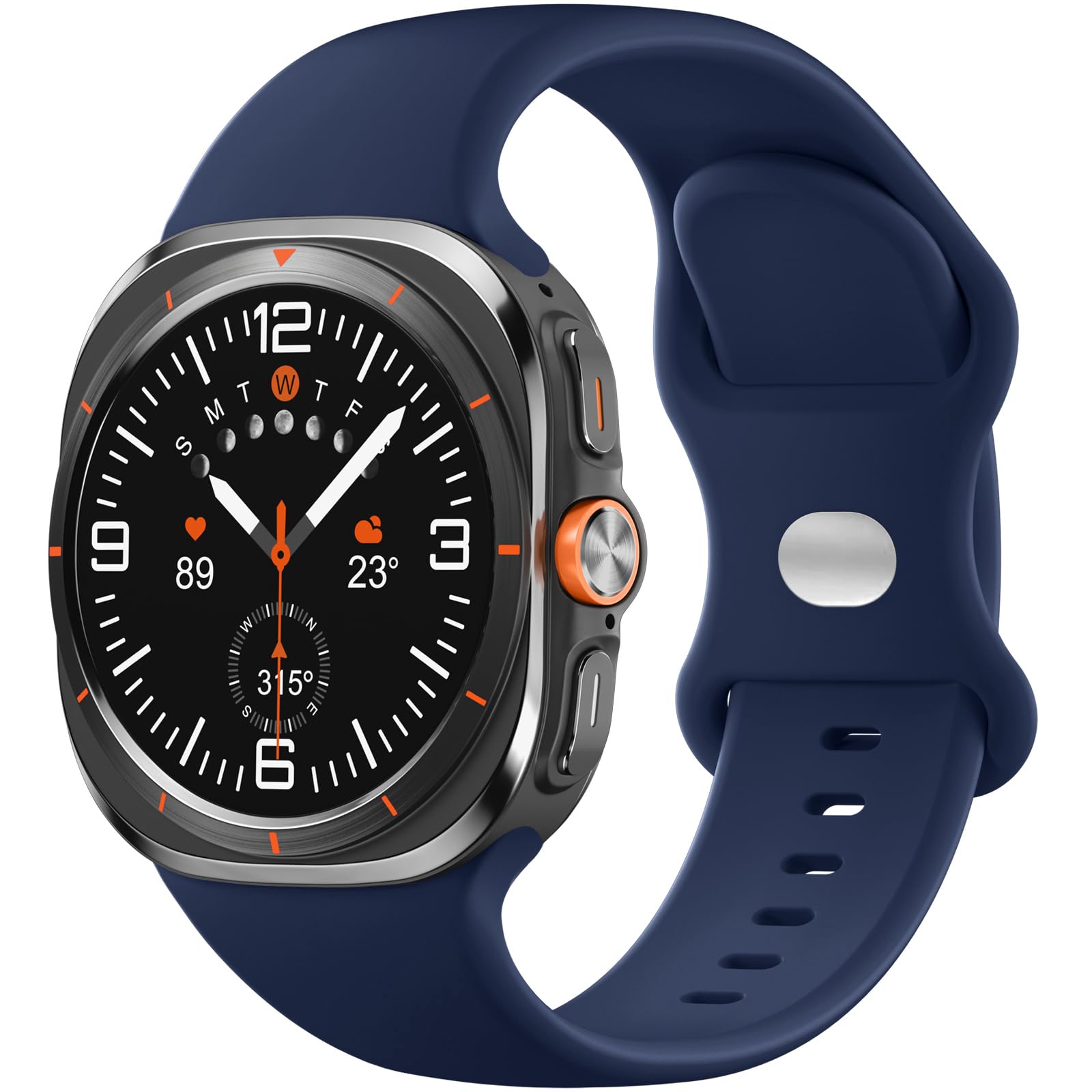 Easuny Sport Band for Samsung Galaxy Watch Ultra (2025/2024) Bands, Soft Silicone Waterproof Loop Replacement Strap for Galaxy Ultra Watch Band 47mm for Men