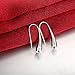 Annymall Fashion Jewelry Women Teardrop Drop Hoop Plated 925 Sterling Silver Plated Earrings (Large)