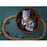 Lgvhydh Newborn Baby Photography Props Outfits Cute Bear Hat Romper Set Infant Baby Boy Girl Photoshoot Props Costume ﻿