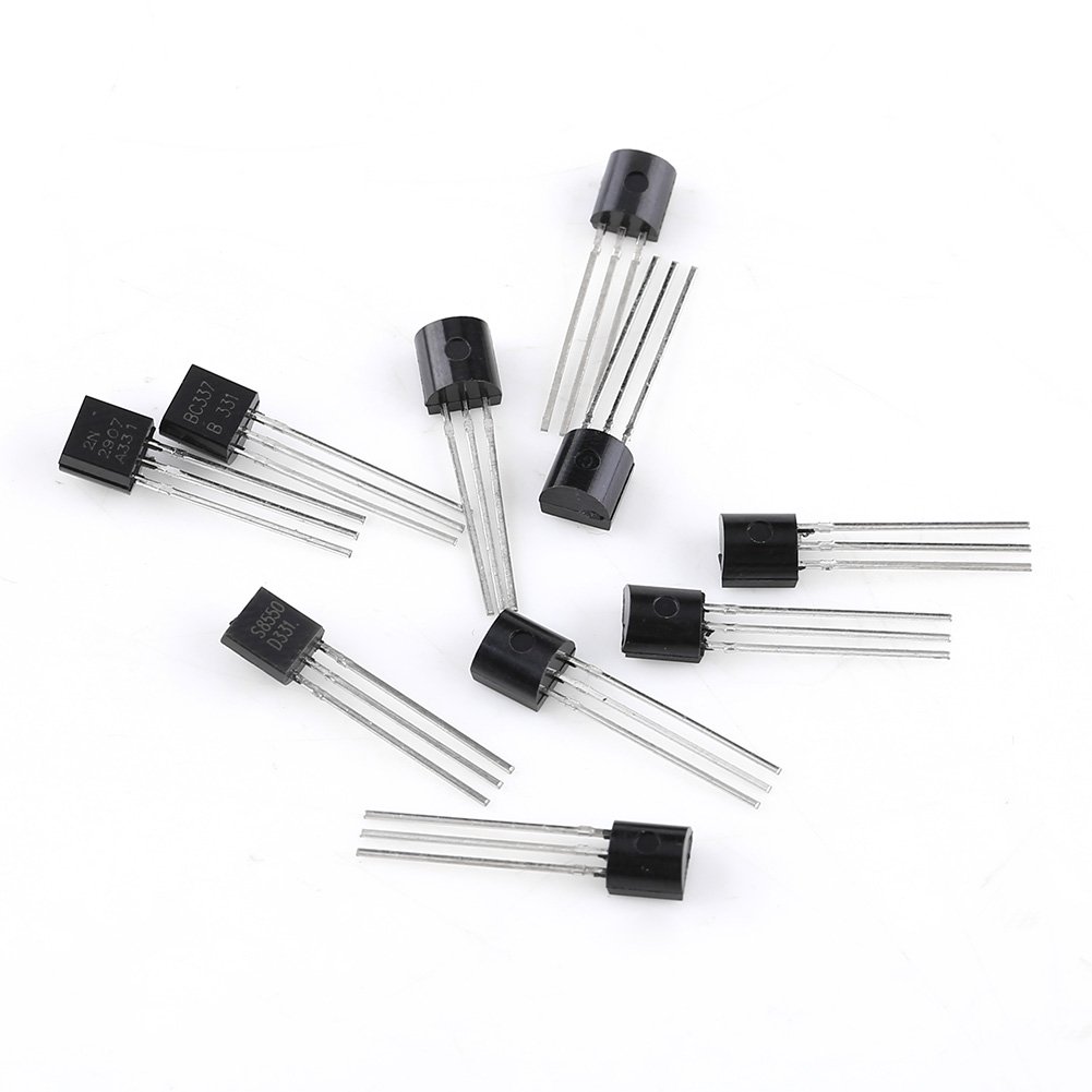 200 Pcs 10 Values Assorted Transistor Silicon Transistors Assortment Tool Sets (10 Values:BC337, BC327, 2N2222, 2N2907, 2N3904, 2N3906)