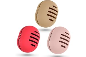 Fauxomor 3 PCS Breathable Makeup Sponge Holder,Ultra-soft Silicone Beauty Blender Holder for Travel,Washable Reusable Makeup Sponge Travel Case for All Sponges,Khaki+Red+Pink