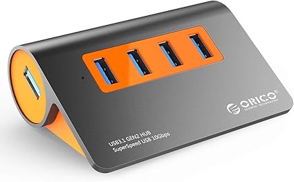 Amazon Com Orico Powered Usb Hub 4 Ports Powered Usb 3 1