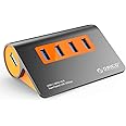 ORICO Powered USB 3.1 Hub, Aluminum 4 Ports USB Data Hub, 10Gbps Super Speed USB Splitter with 12V Power Adapter & 3.3FT Data