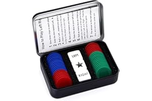 Bilywey Left Right Center Dice Game Set with 3 Dices + 36 Chips (Mix)