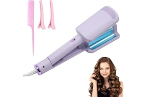 KUIRUNRX® Hair Crimper Waver, Beach Waves Curling Wand, Wave Iron Curling Iron, 32 mm Curling Iron, Large Curls with 4 Adjust