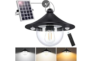 AEQ Solar Shed Light Outdoor Indoor 3000LM Solar Lights Daytime Available with Remote Control, Double Motion Sensor & 5 Lighting Modes, Solar Indoor Lights for Gazebo, Shed, Garage, Barn