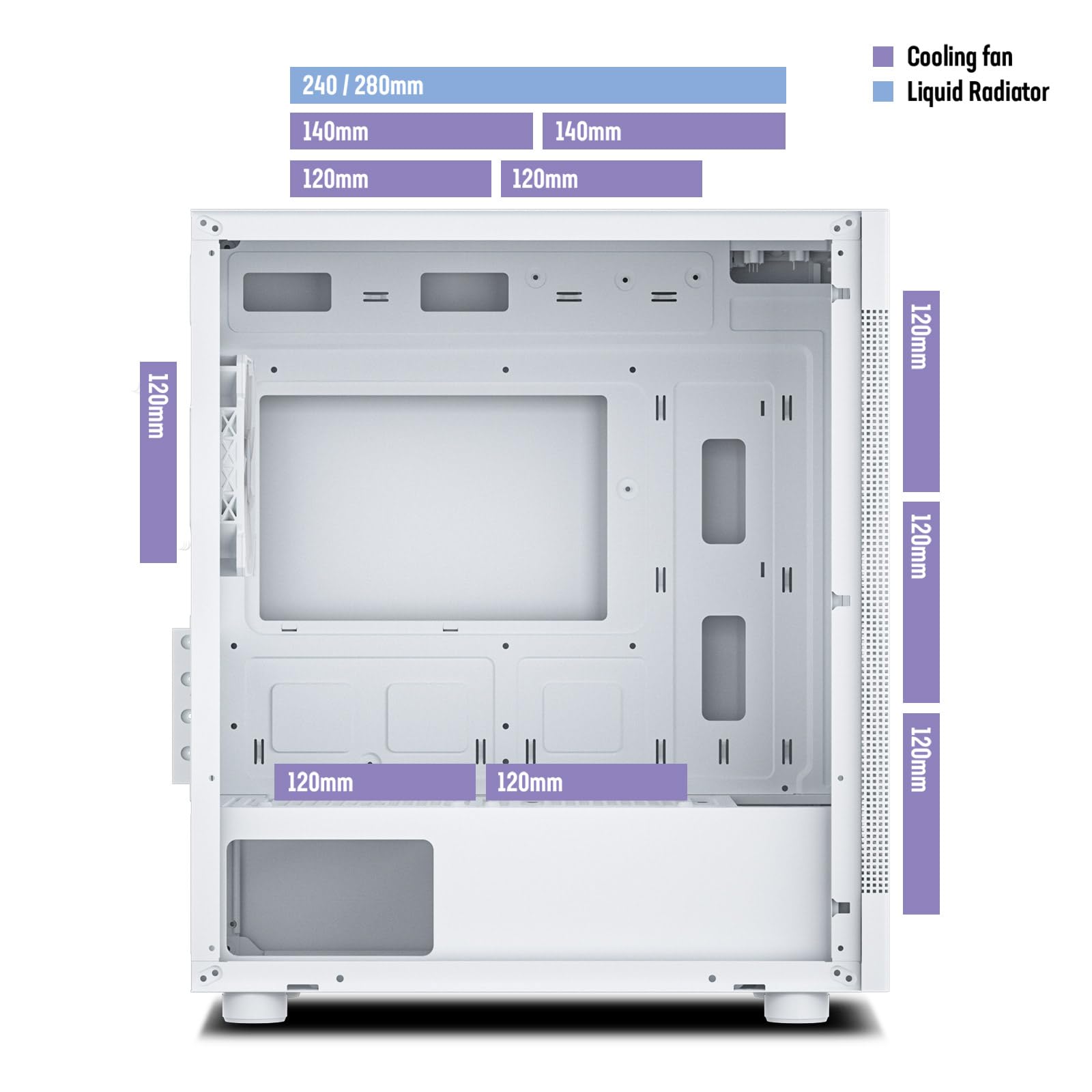 DARKROCK MH200 White PC Computer Case for Office&Gaming Compact Mid-Tower Micro ATX Mini ITX High-Airflow Mesh Front & Side Panel Top 240mm Radiator Support Type-C Ready, ARGB 120mm Fan Pre-Installed