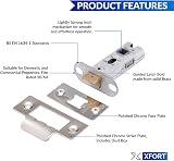 XFORT Tubular Latch Polished Chrome 65mm 2 Pack Internal Doors view 3