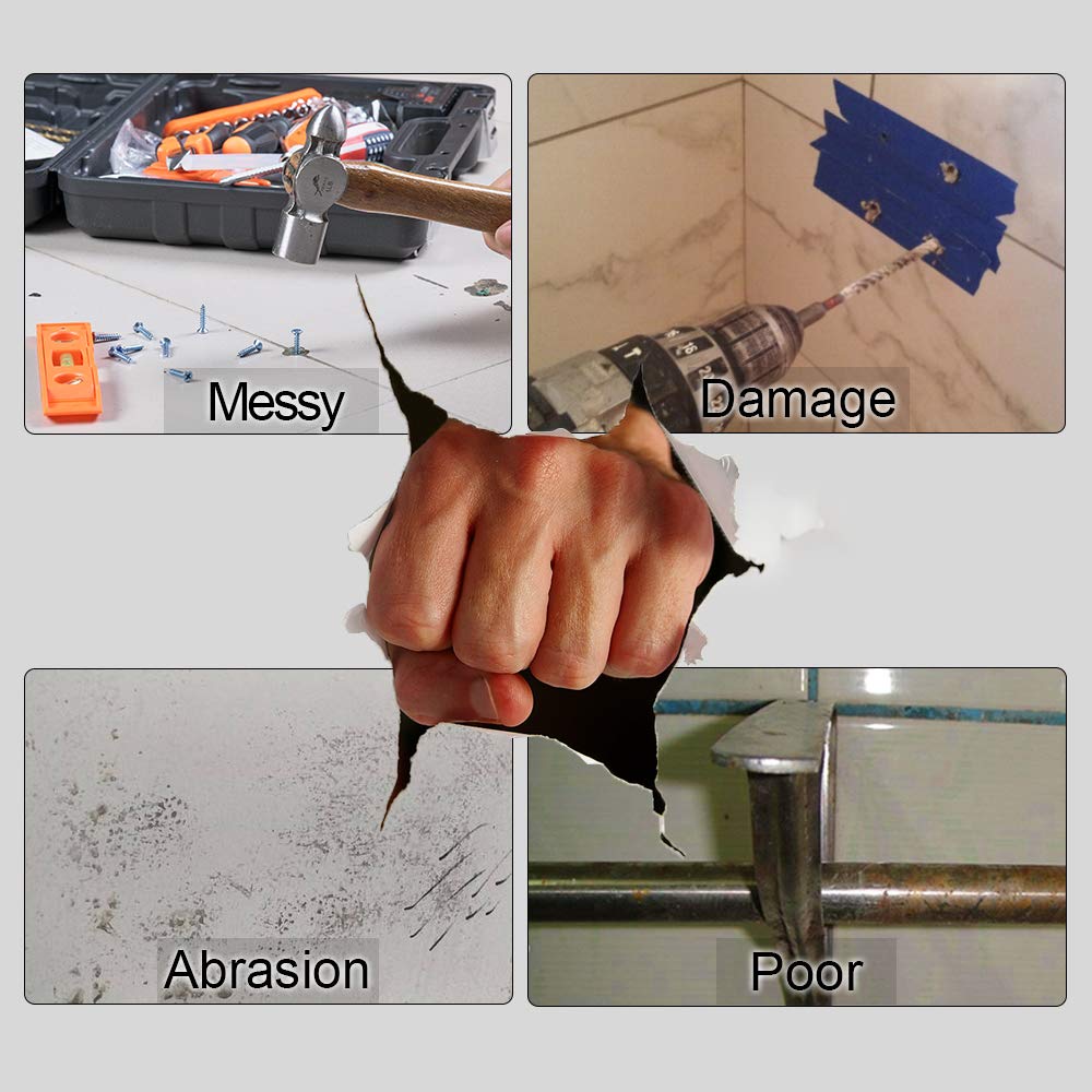 Chrome Toilet Roll Holder, ONEZERO® 3M Self Adhesive Lavatory Paper Roll Holder, Wall Mounted Bathroom Kitchen Roll Holder