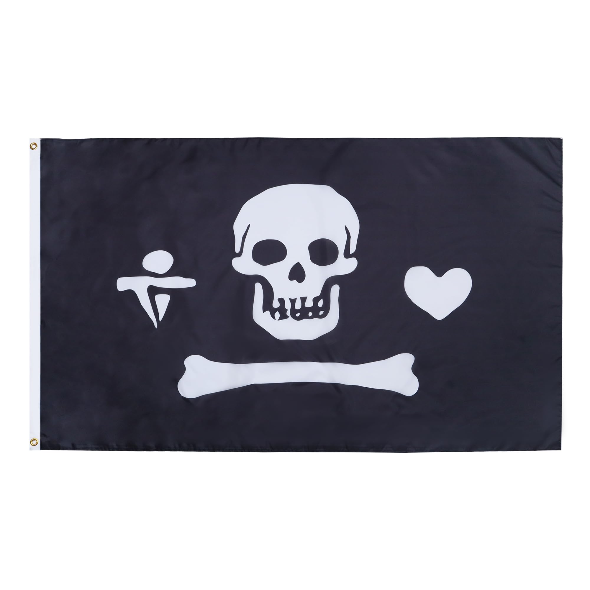 AZ FLAG - Pirate Stede Bonnett Flag - 2x3 Ft - 100D Polyester Skull Pirates Banner with Two Metal Grommets - Fade Resistant - Vivid Colors - 2' x 3' Feet - 90x60 Cm