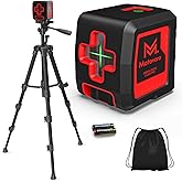 Motovera Laser Level with Tripod, 100 feet Green Cross Line Self Rotary Leveling Laser Level, 4 Brightness Adjustment, Manual Self leveling and Pulse Mode,IP54 Waterproof Battery Carrying Bag Included