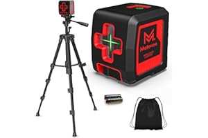 Motovera Laser Level with Tripod, 100 feet Green Cross Line Self Rotary Leveling Laser Level, 4 Brightness Adjustment, Manual Self leveling and Pulse Mode,IP54 Waterproof Battery Carrying Bag Included