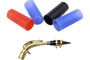 REMAGIC Alto Sax Neck 4Pcs, Multicolour Silicone Saxophone Neck Cork Sleeve Replacement, Case Protector Instead of Cork Sheet for Instrument Accessories, Silicone Sheet Saxophone Instrument Accessories