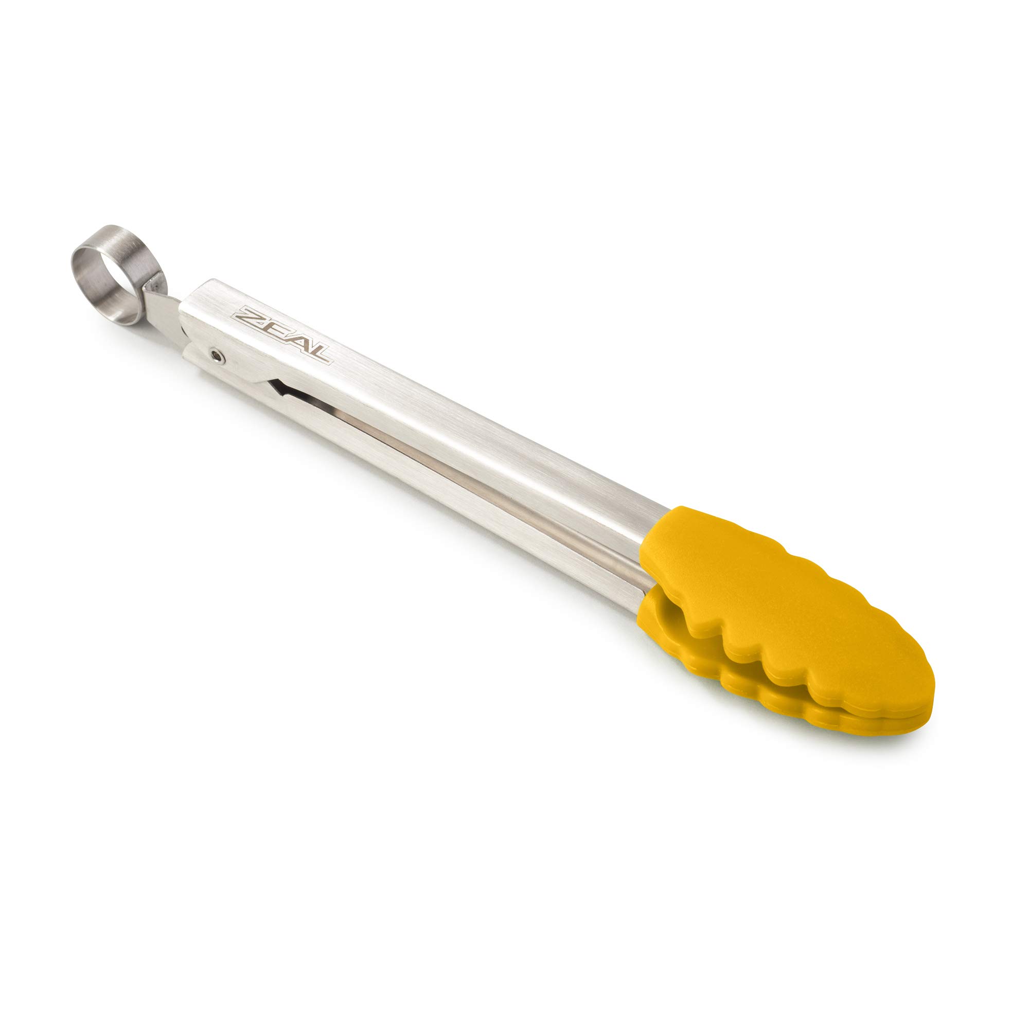 Zeal J141M Silicone Non-Stick Kitchen Mini Tongs with Stainless Steel Handles (20cm) -Mustard — image 1