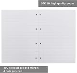 Pukka Pad A4 Refill Notepad 5 Pack 400 Pages 80GSM 4-Hole Margins view 4