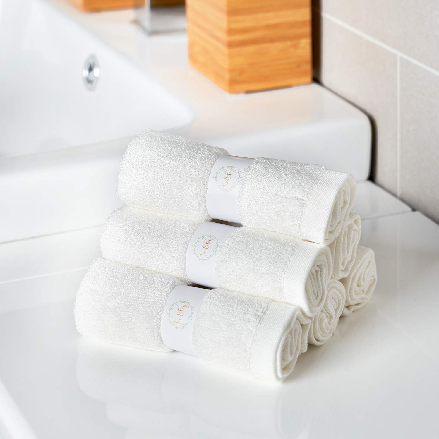 Face Cloth Made From Bamboo - Soft Wash Clothes For Face Made From Organic Bamboo Set Of 6 Face Towel Gentle on Sensitive Skin, Makeup Remover Cloth, Soft Washcloths 10 x 10 Inch: Kitchen & Dining