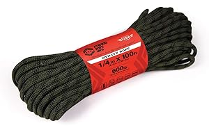 Atwood Rope MFG 1/4” inch Braided Utility Rope. Camouflage, 100ft Made in USA, Lightweight Strong Versatile Rope for Camping, Survival, DIY, Knot Tying