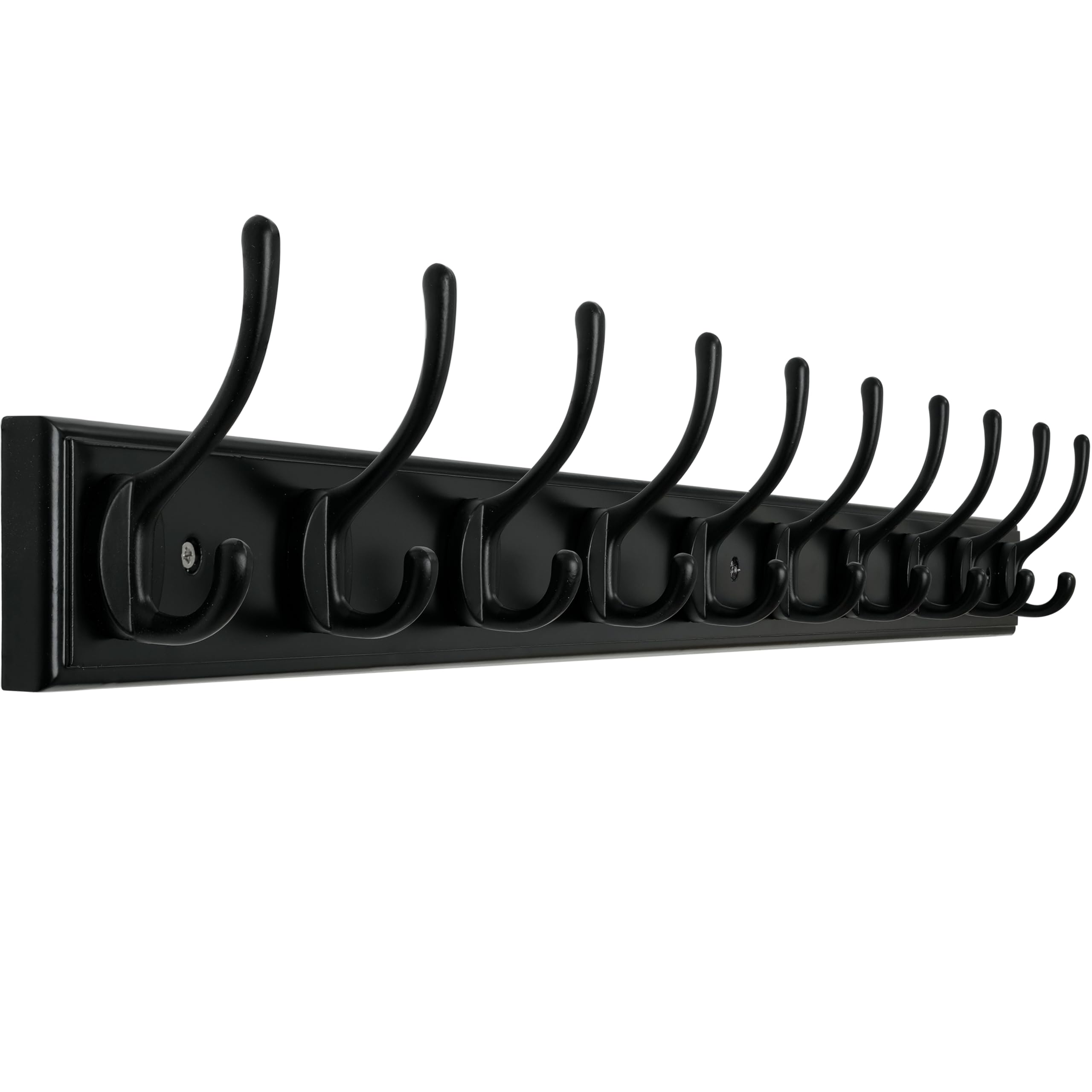 WEBI Coat Rack Wall Mounted,10 Hooks,97cm Long Wall Coat Hanger,Coat Hooks Wall Mounted for Hanging Coats,Clothes,Jacket,Black