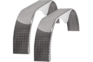 TOUGH GRADE ToughGrade Aluminum Diamond Plate Tandem Teardrop Fender | 9x72x20 DBL | 2 Pack | Tandem Trailer Fenders | Boat Trailer Fenders