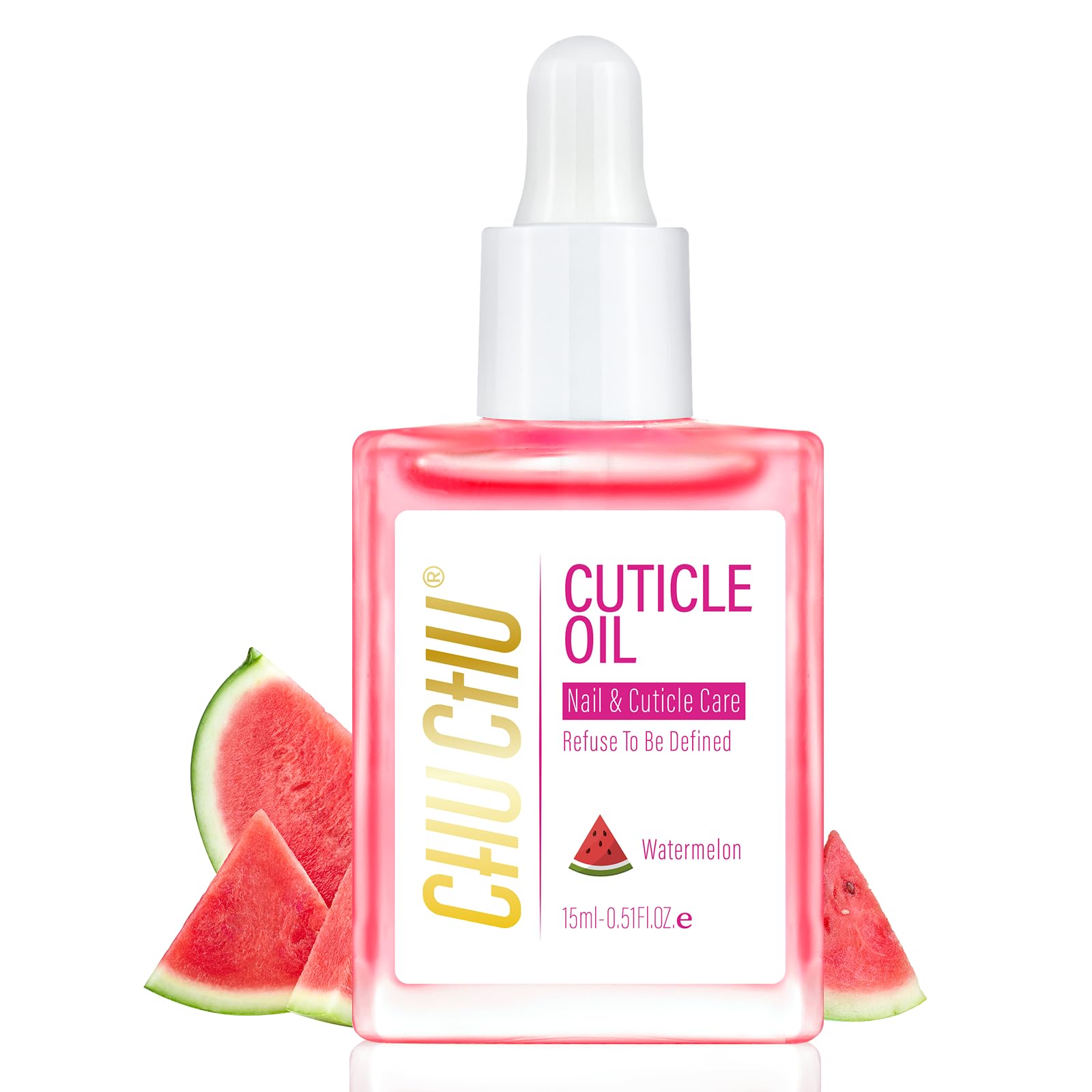 Photo 1 of CHUCHU Jojoba Cuticle Oil for Nails: Watermelon Organic Nail Oil with Vitamin B & E - Moisturizes Repairs and Promotes Nail Growth - Prevents Dryness Hangnails and Chapped Skin 15ML