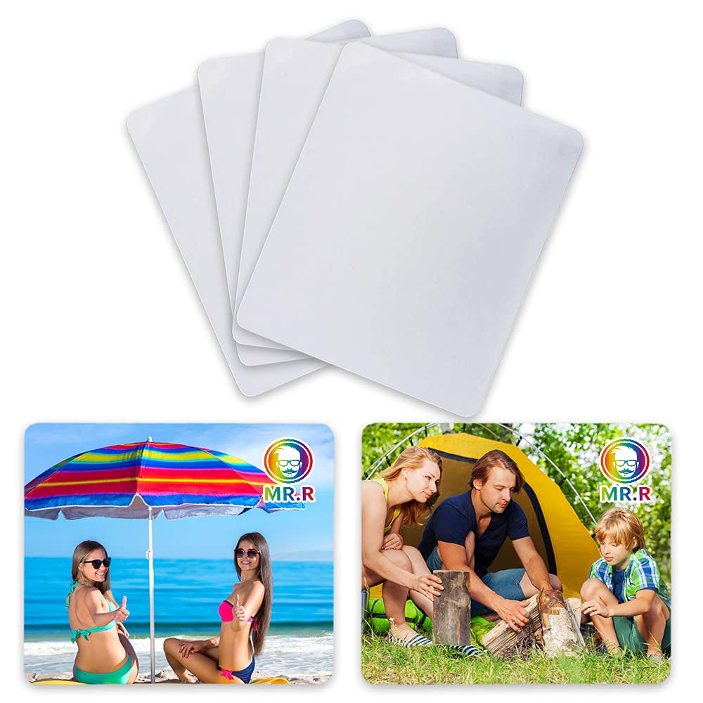 MR.R Sublimation Blanks White Mouse Pad 3mm Thickness,6 Pieces per Pack (Square,200x240mm) for Sublimation Heat Press Transfer Printing