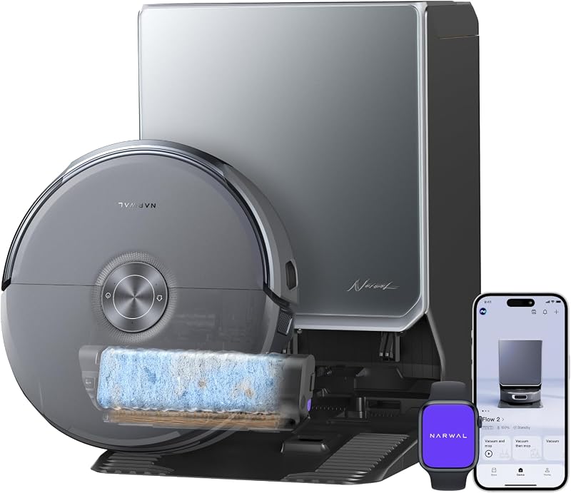 Flow 2 Robot Aspirapolvere Lavapavimenti con FlowWash Track Mop,Nero — foto 1 di 8