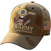 250th Anniversary Army Hat,Embroidered Tribute Veterans Hat History from Cap for Honoring Our Military Heroes