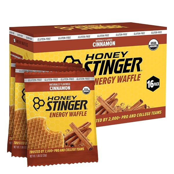 HONEY STINGER ORGANIC GLUTEN FREE CINNAMON WAFFLE, ENERGY...