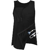 Mastectomy Recovery Tank Top with Drain Pockets Unisex Post Shoulder Surgery Shirts Full Snap Rotator Cuff Recovery Clothing