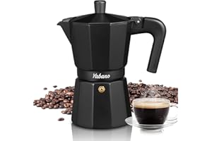 Yabano Stovetop Espresso Maker, 6 Cups Moka Coffee Pot Italian Espresso for Gas or Electric Ceramic Stovetop, Italian Coffee maker for Cappuccino or Latte