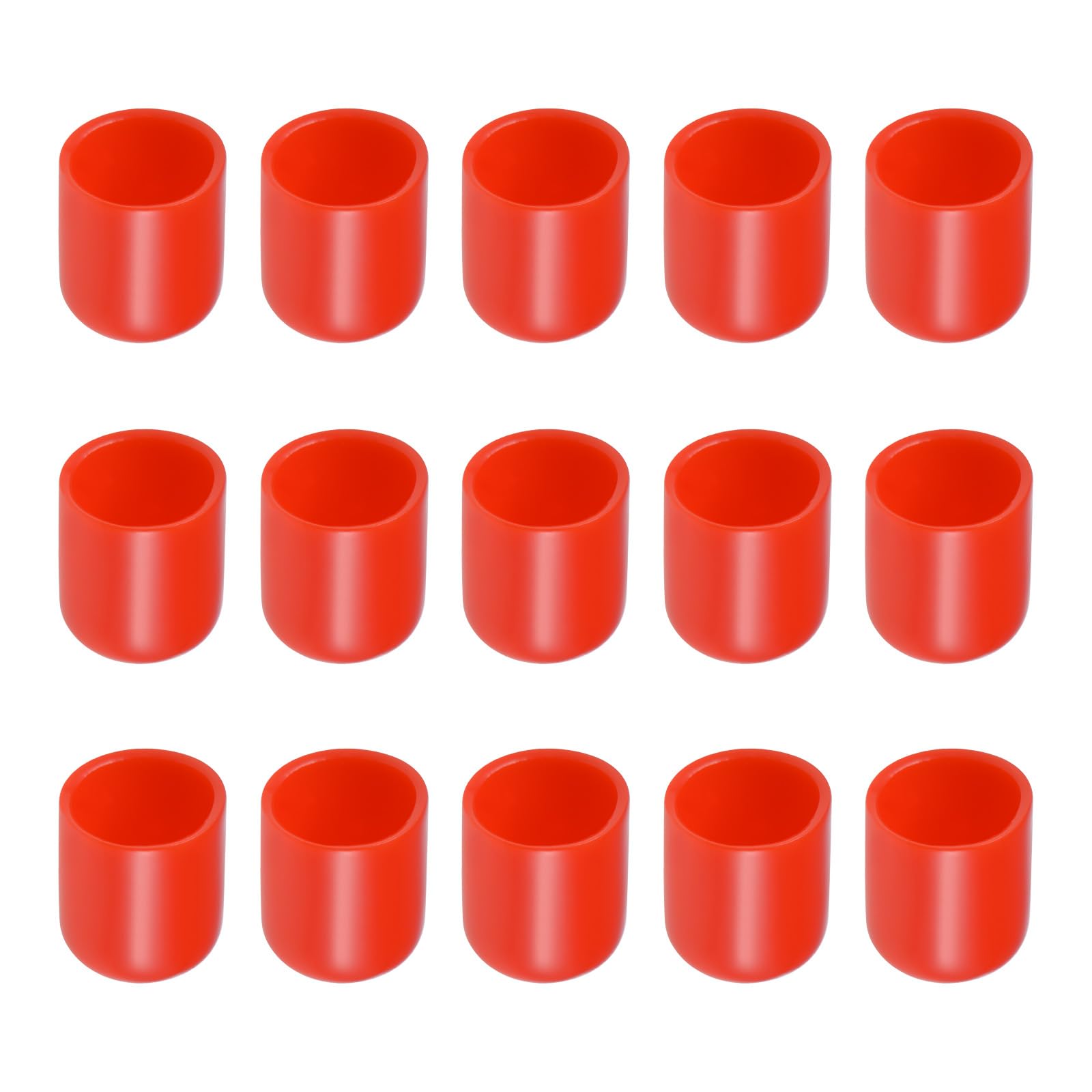 Rebower Screw Thread Protector Cover Rubber End Caps, [for Screw, Bolt] - 3/4" ID/Red/25 Pcs