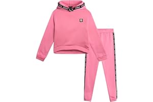 bebe Girls Sweatpants Set - 2 Piece Yummy Cotton Blend Fleece Hoodie Sweatshirt and Jogger Sweatpants Kids Activewear Set