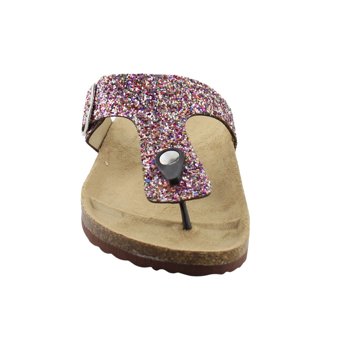 FOREVER FR20 Women's Glitter Thong Slide Flip Flop Sandals, Color:Multi, Size:7.5 - Image 5