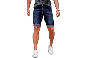 GINGTTO Men's Denim Shorts Slim Fit Stretch Short Jeans