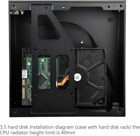 planuuik B01 Custodia per PC Mini ITX Chassis Cartella per PC in alluminio/vetro