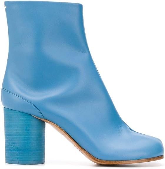 teal leather ankle boots