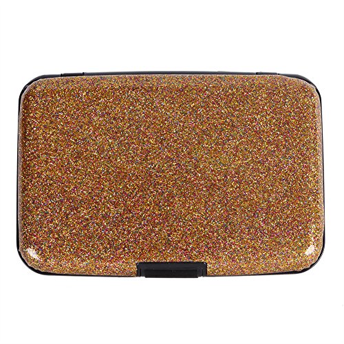 Glitter Bling Aluminum RFID Blocking Wallet Slim Hard Metal Credit Card