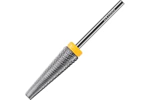 HYTOOS 24mm Super Long 5 in 1 Nail Drill Bits, Cross Tapered Carbide Bit, 3/32" Two-way Rotate for Both Hand, Remove Acrylic Nails/Gel, Electric File Tool Drills Manicure Accessories (XF)
